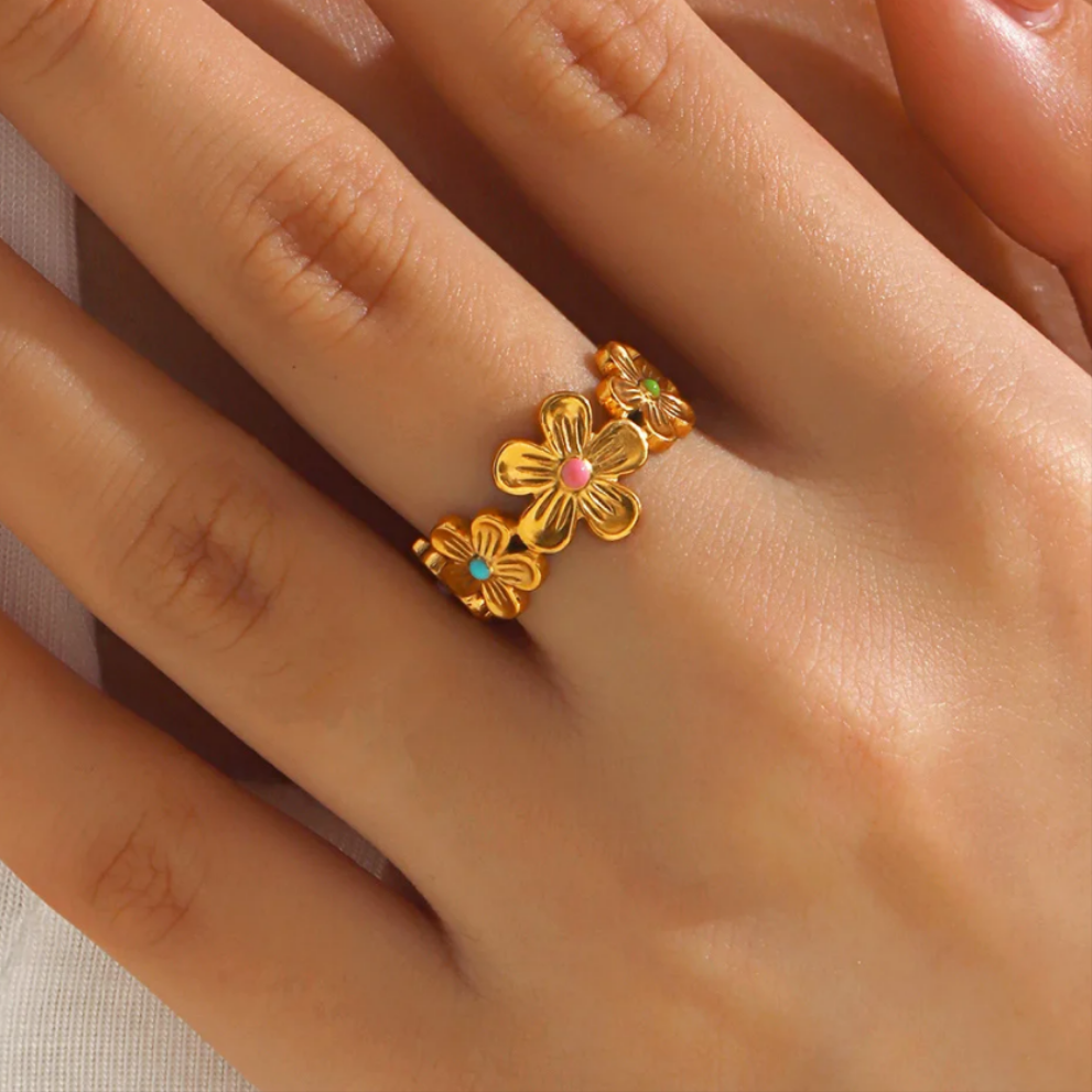 Colorful Flowers Ring