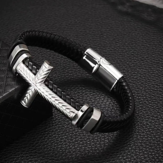 Men Cross Bracelet Stainless Steel