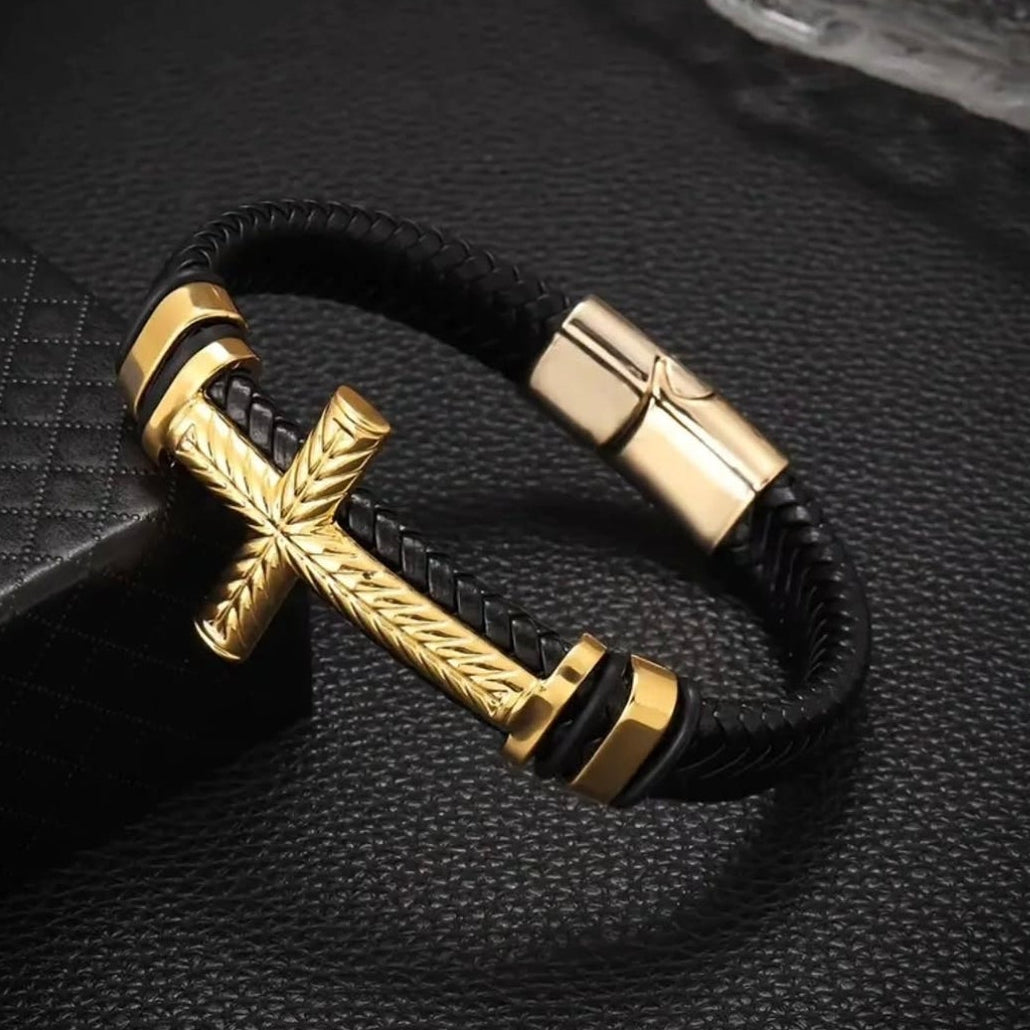Men Cross Bracelet Stainless Steel