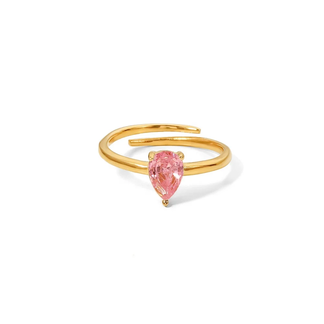 Pink pear ring