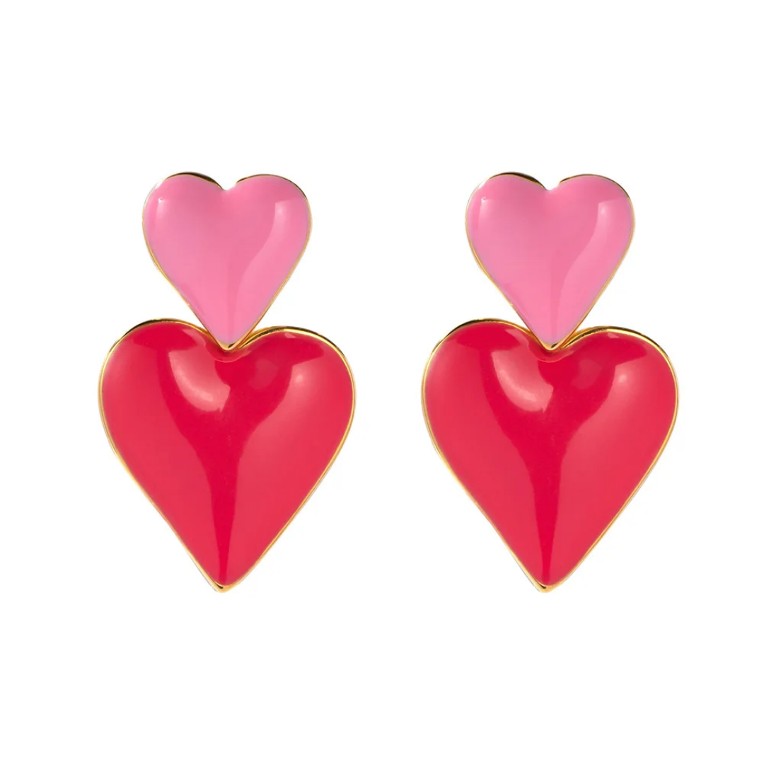 Pink Hearts Earrings