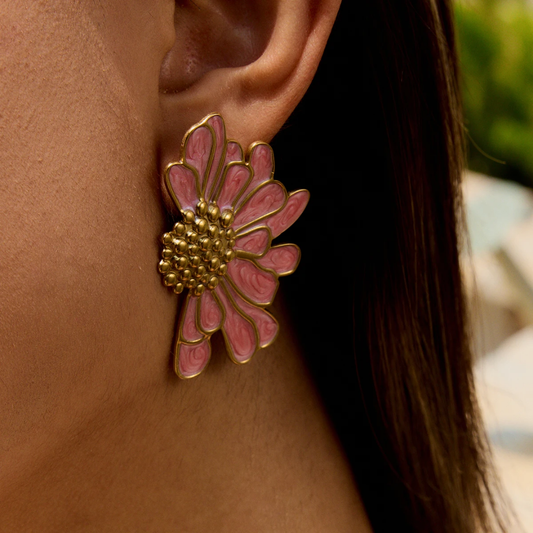 Pink Floral earrings