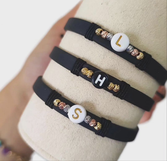 White Letter Bracelet