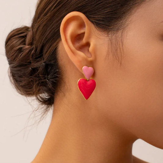 Pink Hearts Earrings