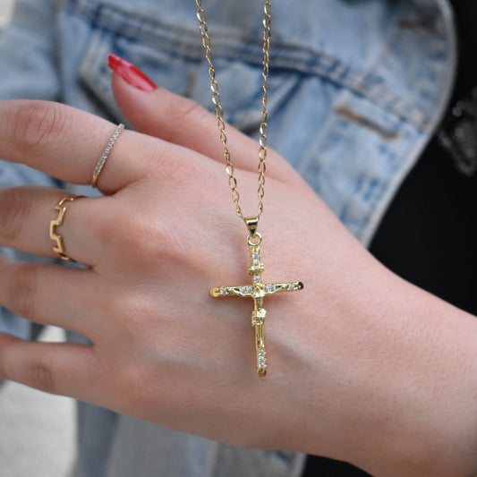 Crucifix Gem Necklace