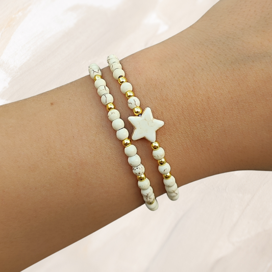 2 Layers Beige Star Bracelet
