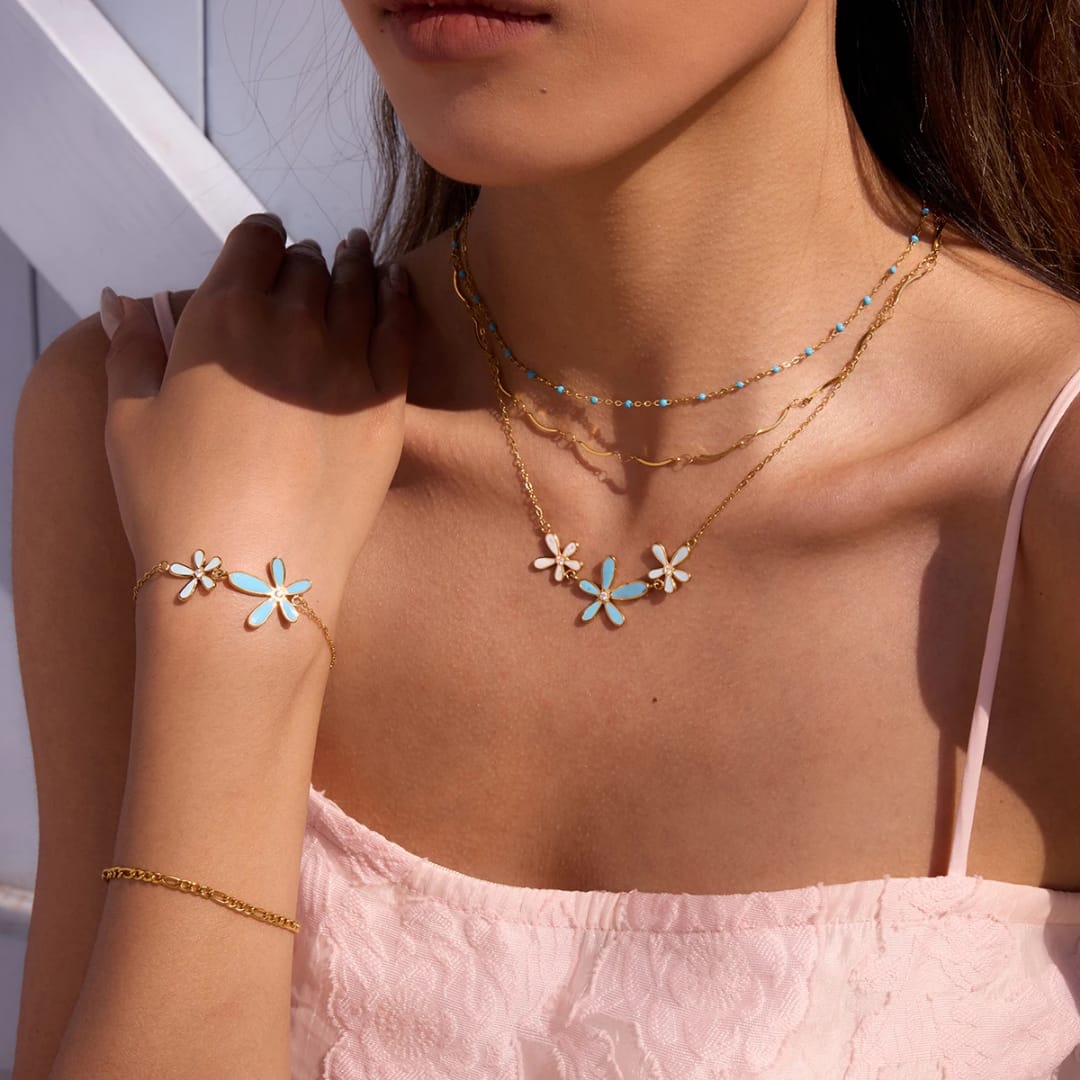 Blue Daisy 2pcs Set