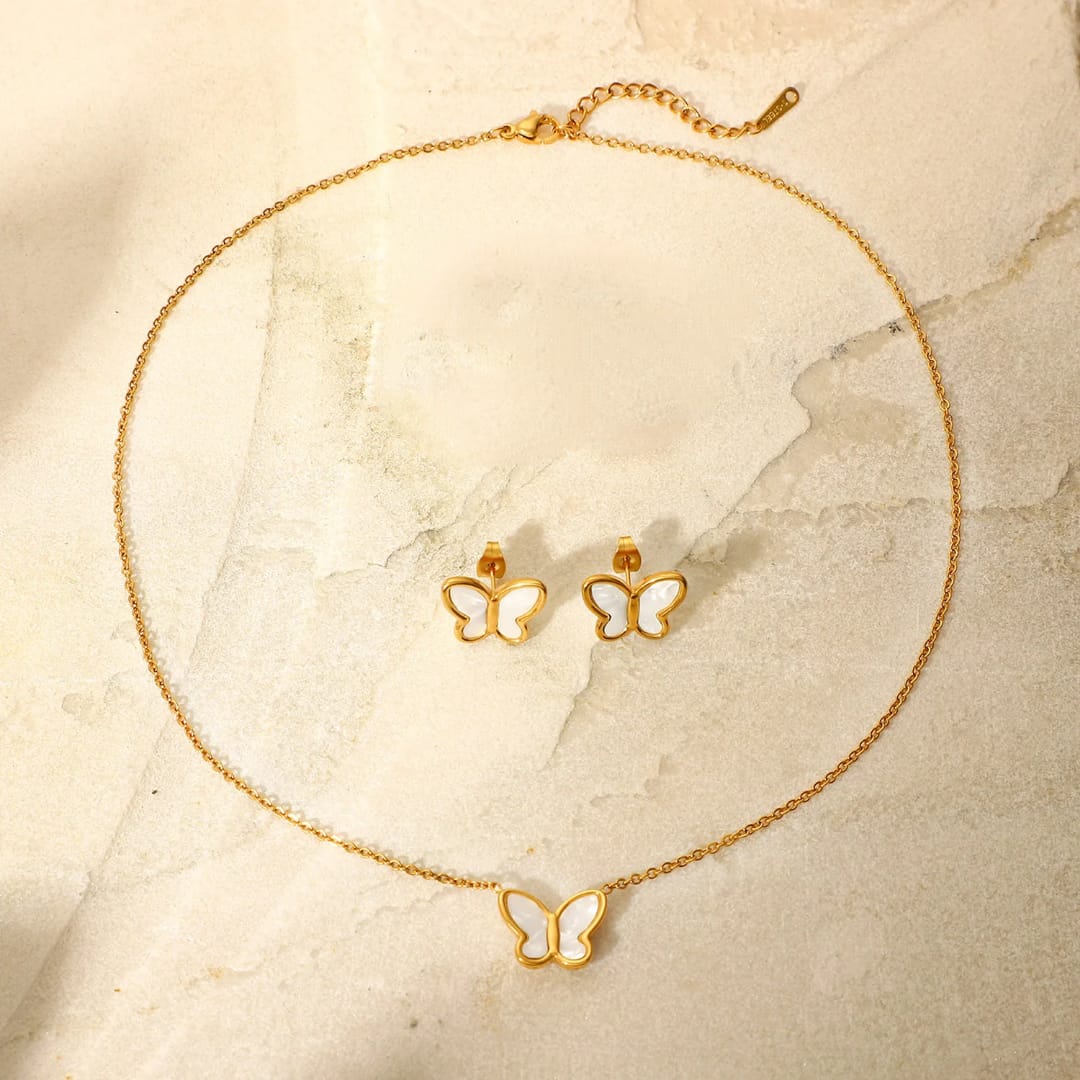 Opal Butterfly Set (necklace&earrings)