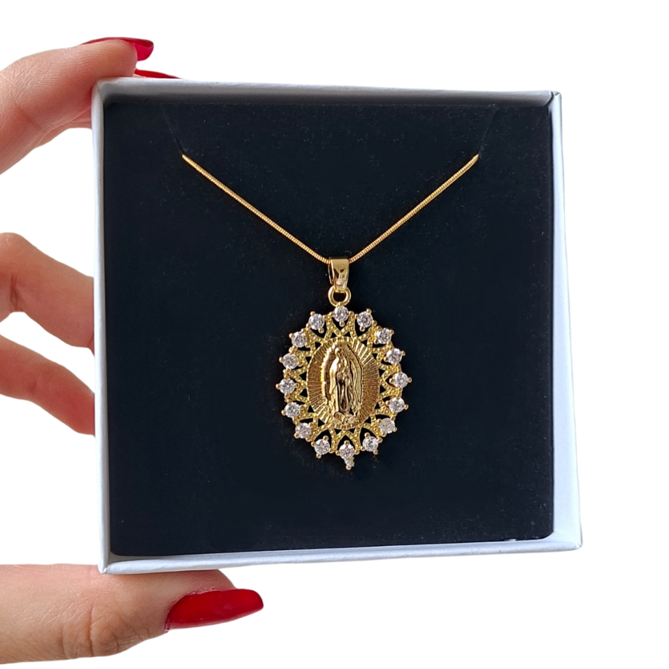 Virgin Mary Big Medal Necklace